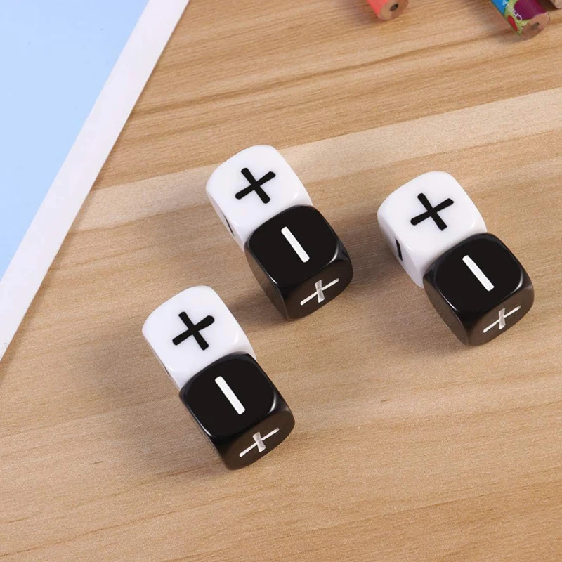 20PCS Math Dice For Kids Games Cube Plus And Minus Sign Manipulatives Classroom Teaching Supplies Montessori Educational Toys