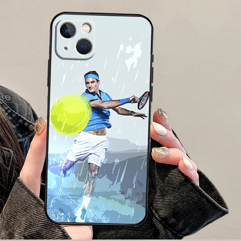 Tennis Roger Federer RF Cover For iPhone 14 11 12 13 15 16 Pro Max Mini Plus X XR XS Max Case