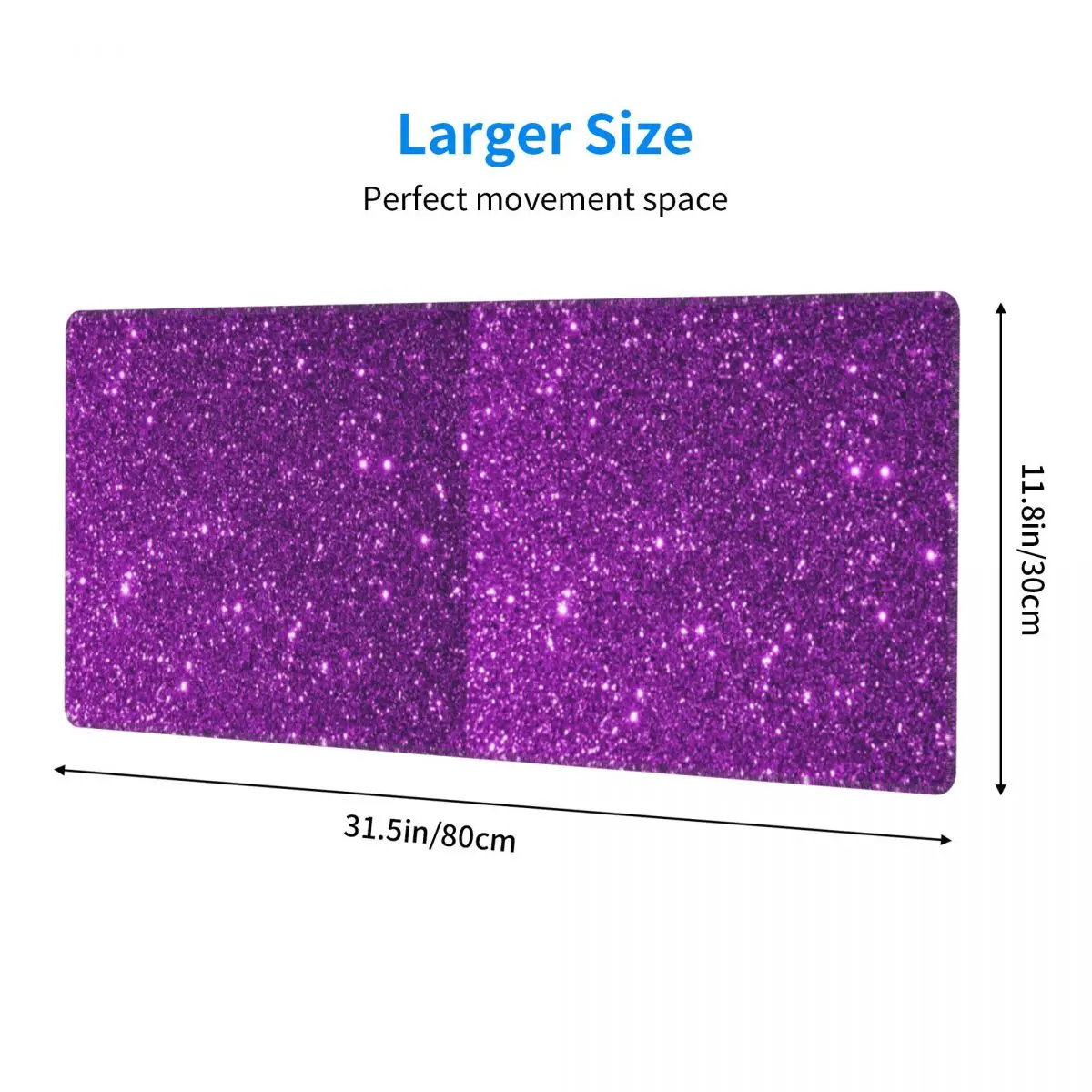 Large Mouse Pad Purple Sparkly Glitter Printing Gamer PC Laptop Mats Keyboard Carpet Computer Gaming Office Accessories Desk Mat
