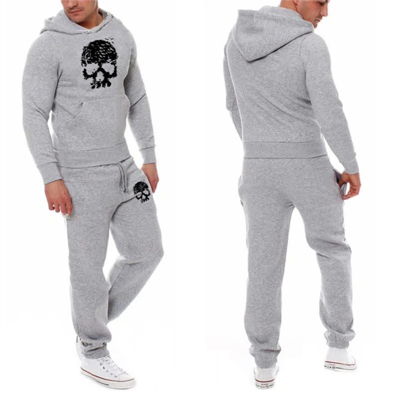 

New fashion fall and winter men's pullover hoodie and sweatpants sports suit hoodie + sweatpants 2 sets