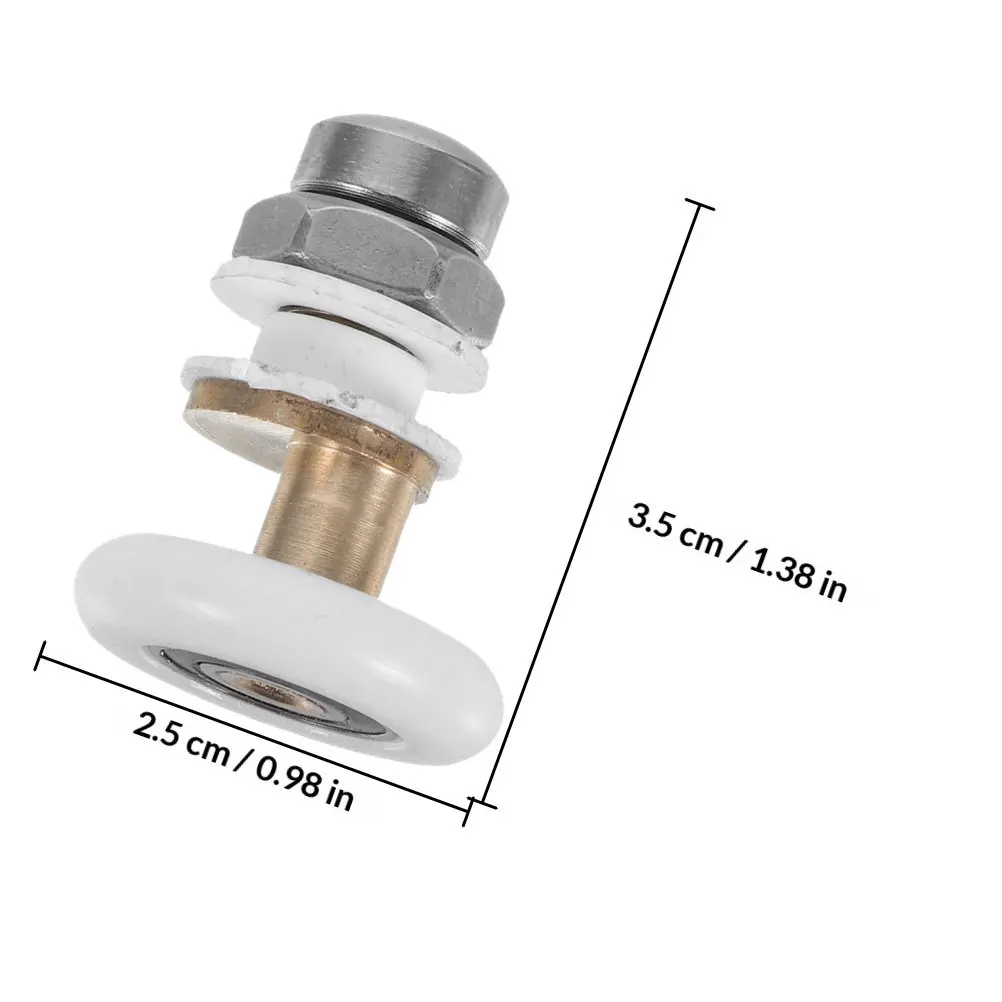 2Pcs Shower Door Rollers 25Mm Diameter Glass Sliding Door Wheels Replacement Kit Smooth Quiet Operation Easy Install Bathroom