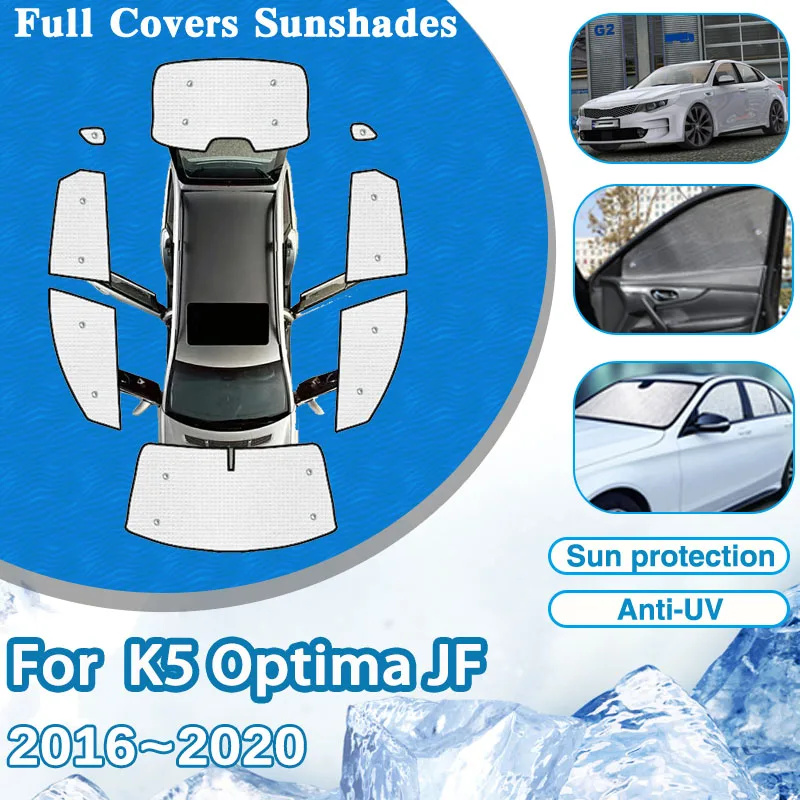 For Kia K5 Optima JF MK4 2016~2020 Anti-UV Privacy Full Sun Visors Rear Window Visor Mat Windshield Sun Shade Auto Accessories