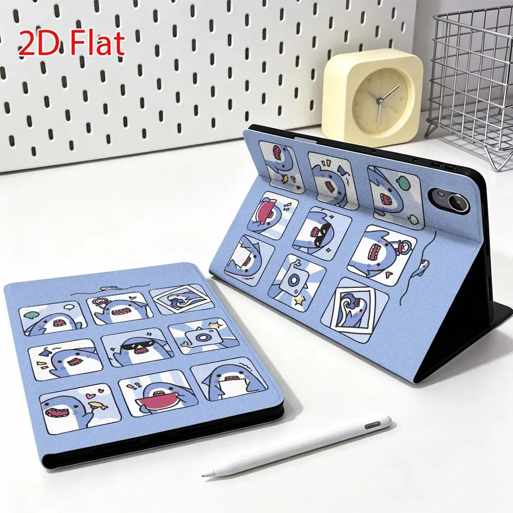 Cartoon Shark Smelling Flower For Huawei MediaPad MatePad Honor Pro V6 9 V8 X9 12 X 13.3 SE 11 11.5 Inch Tablet Case Popular