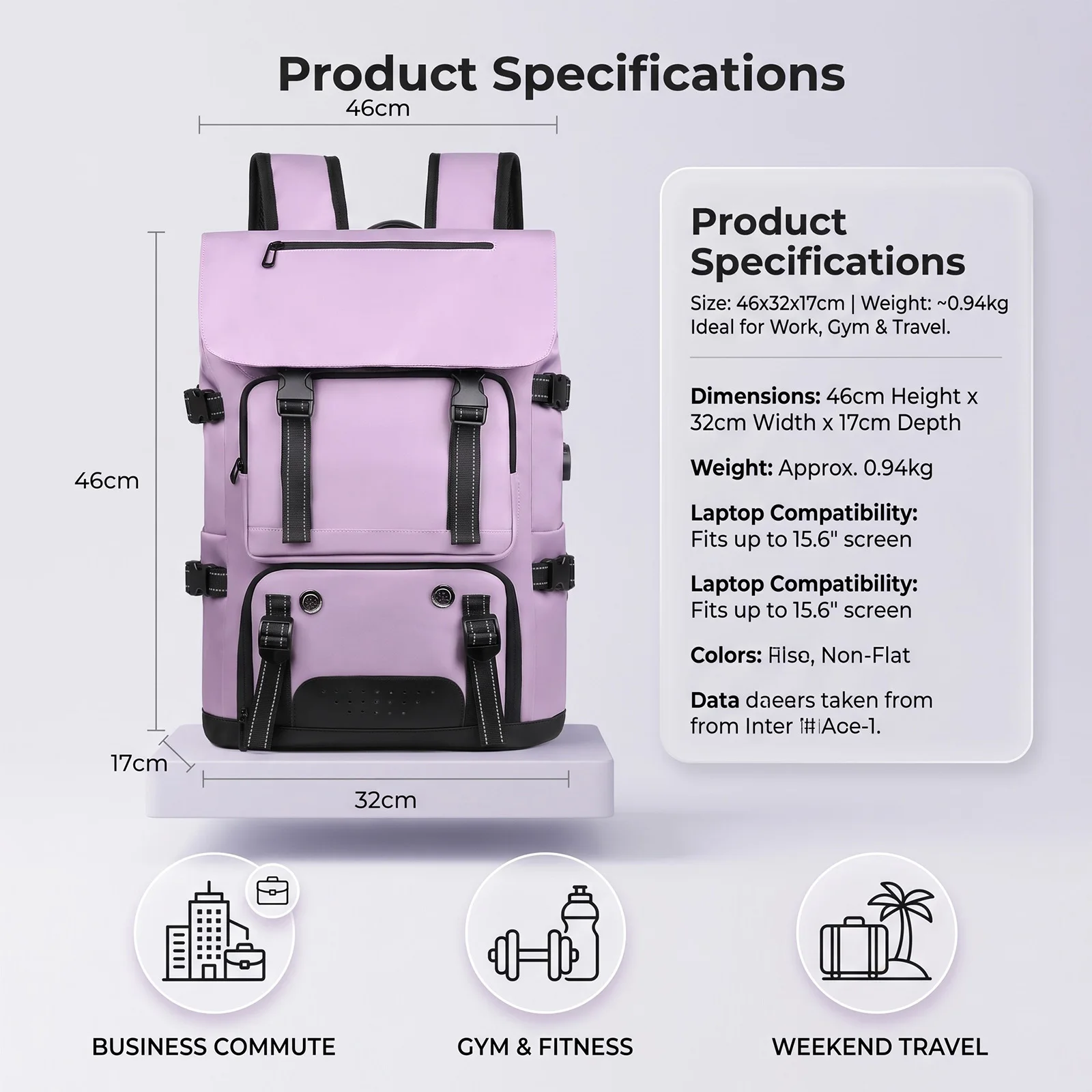 Laptop Backpack for Men Women Business Travel Commute Daypack,Convertible Crossbody Handheld Outdoor Casual Rucksack