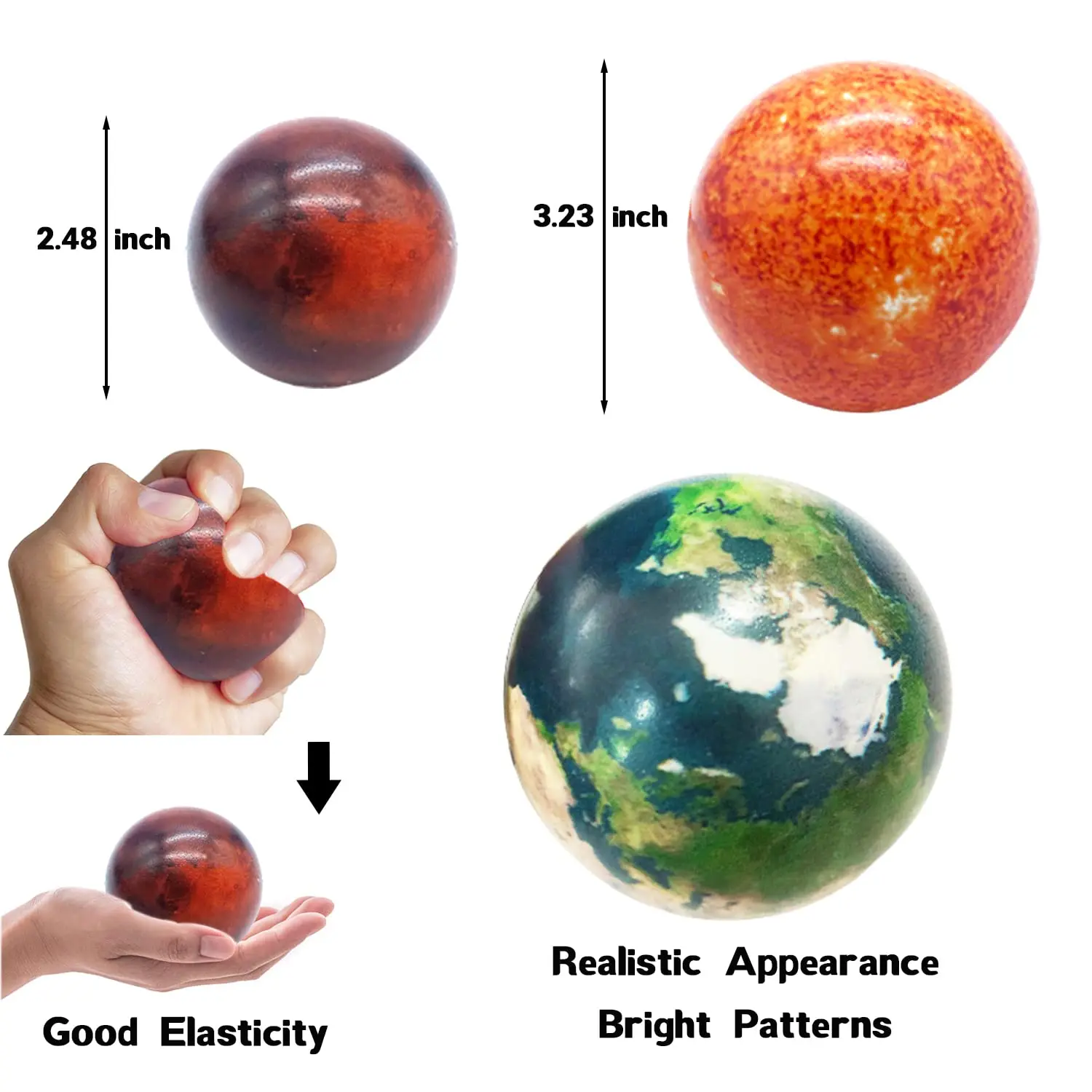 Solar System Planet Stress Balls,Stress Relief Planets Balls Educational Toys,Anti Stress Balls for Adults,Party Birthday Gifts