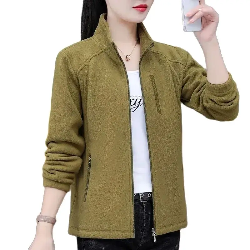 Fashion Polar Fleece Hoodie Jacket Women 2024 NEW Thickened Warm Spring Autumn Winter Coat   Ladies Casual Zipper Outerwear Tops