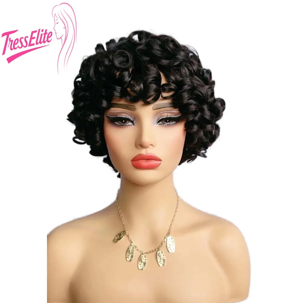 

100% Real Human Hair Natural Color /99j Short Curly Cap for Comfort Adjustable for Women Perfect for Parties & Daily Use