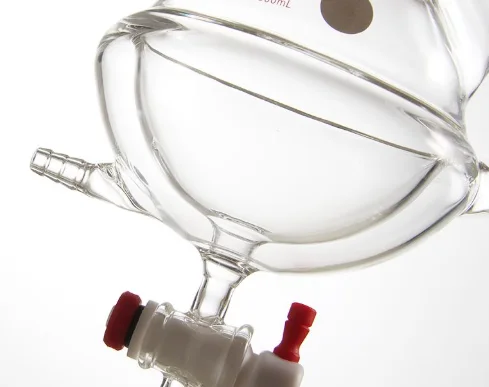 Glass Jacketed Round Bottom Flask Double Layer 250ml 500ml 1000ml Three Neck Four Neck Reaction Kettle