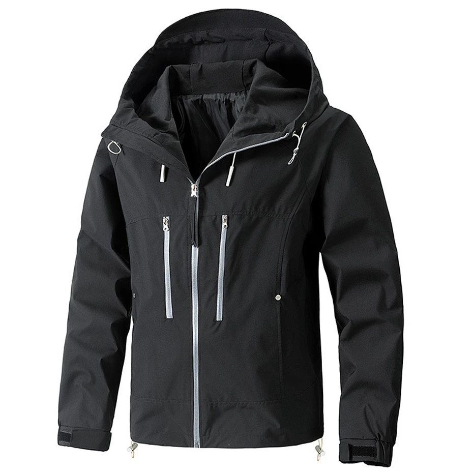 

Hooded Jacket Men Spring Autumn Jackets Windbreaker Fashion Causal Outerwear Outdoor Male