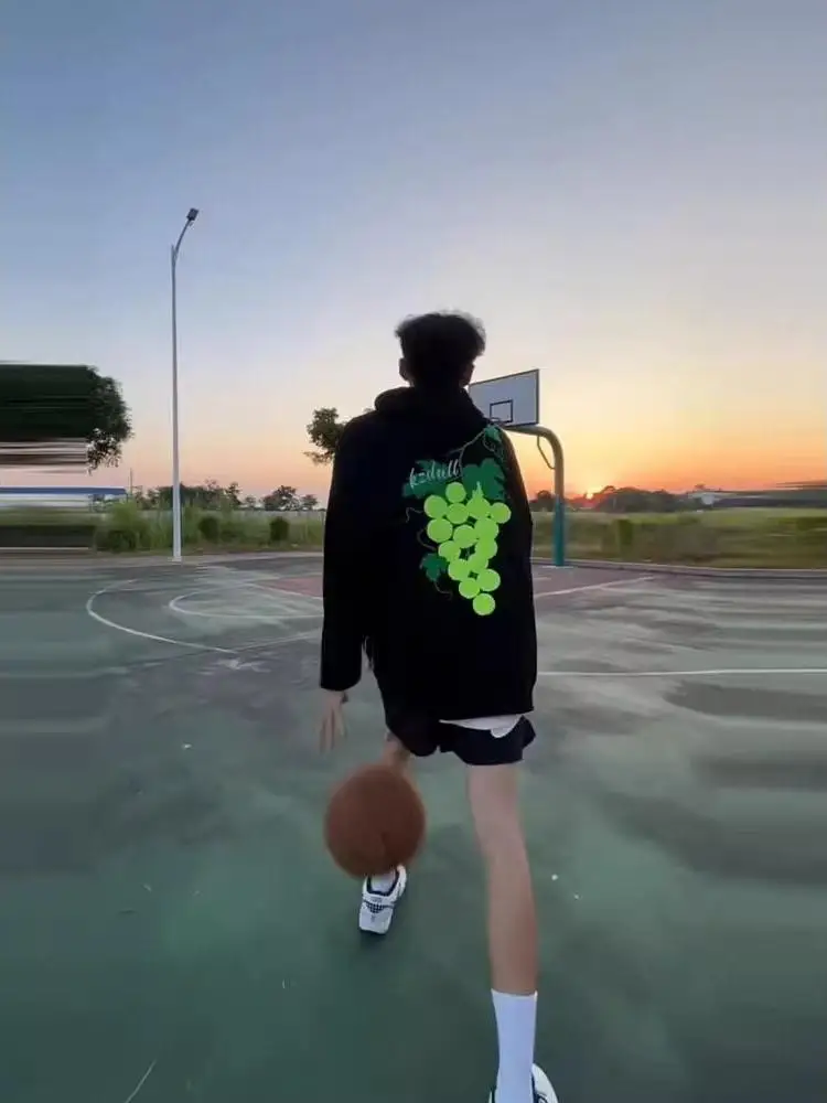 

Худи-свитшот в стиле американской уличной моды с вышивкой, свободного кроя, из чистого хлопка, для пар, осень-зима