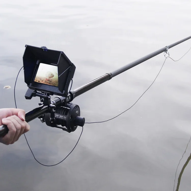 5" 195 Degree Wide Angle HD Pond Underwater Fishing Video Camera With Cable With 3.6m 4.5m Rod