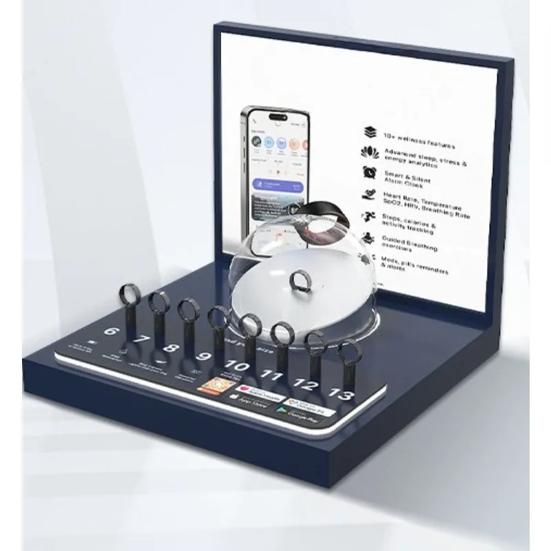 

Intelligent anti-theft ring display rack People and goods interactive experience data statistics display props