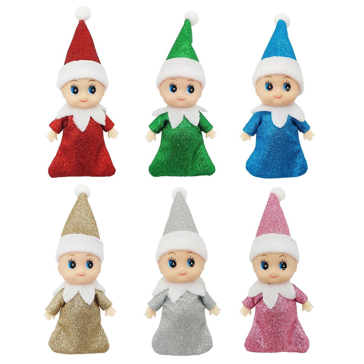 Elf Baby Mini Dolls Tiny Todder Shining Kindness Craft Christmas Babies Doll Toy on Shelf Decoration Gift for Girls Boys Kids