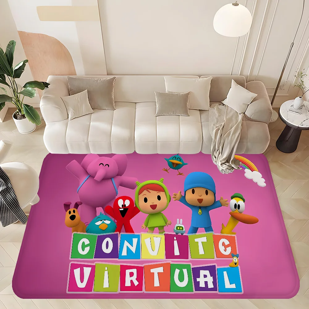 Cartoon P-Pocoyo Room Mats Anti-slip Absorb Water Long Strip Cushion Bedroon Mat Household Carpets