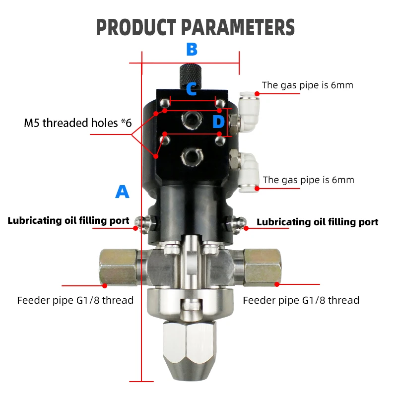 The Double-component High-flow Back-suction Type Glue Injection Valve Does Not Leak Glue.DJF-66 AB Glue Valve