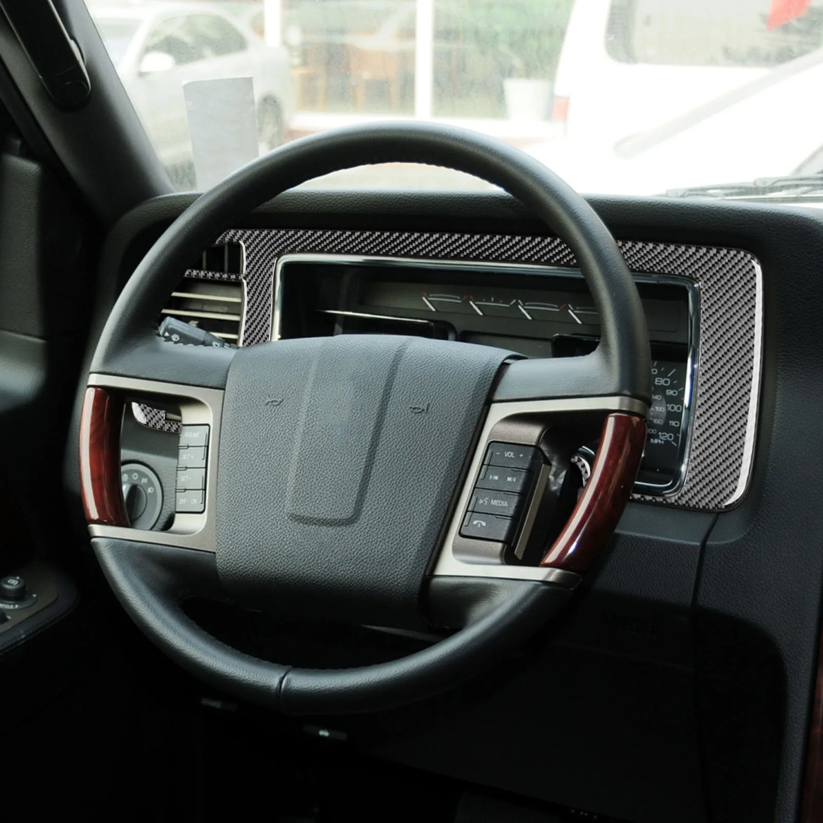

Car Interior Accessories Carbon Fiber Speedometer Surround Panel Cover Trim Modified Sticker For Lincoln Navigator 2007—2014