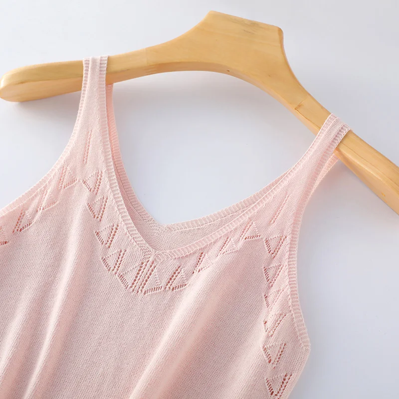 Été 100% coton débardeurs Base sauvage court paragraphe mince solide gilet femme fond t-shirts femmes Sexy sans manches tricot T-Shirt