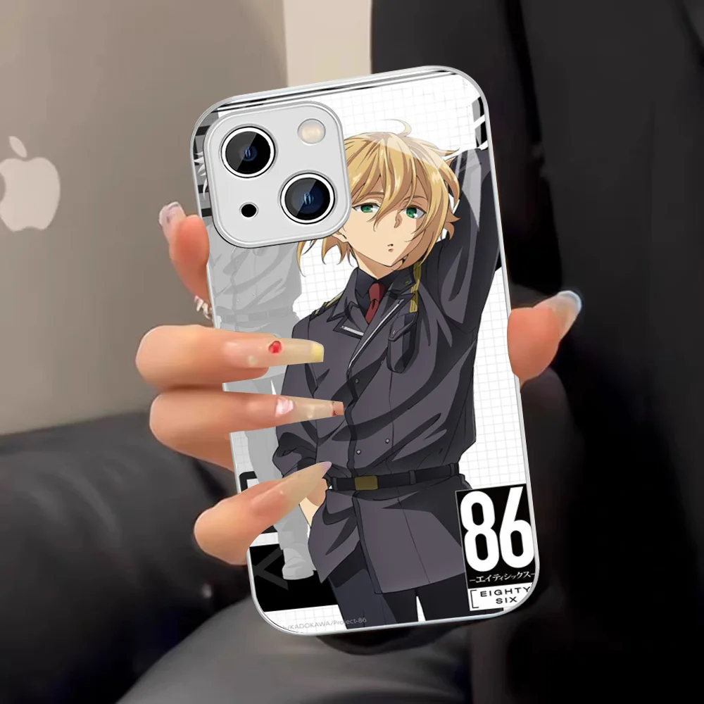 86 Eighty Six Anime Phone Case Tempered Glass For Iphone 14 13 12 11 Pro Mini XS MAX 14Plus X XS XR Cover