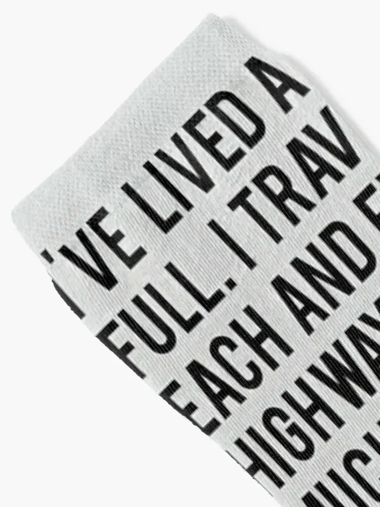 My Way Song Lyrics Poster - I've Lived A Life That's Full. Traveled Each And Every Highway Socks cotton Ladies Socks Men's