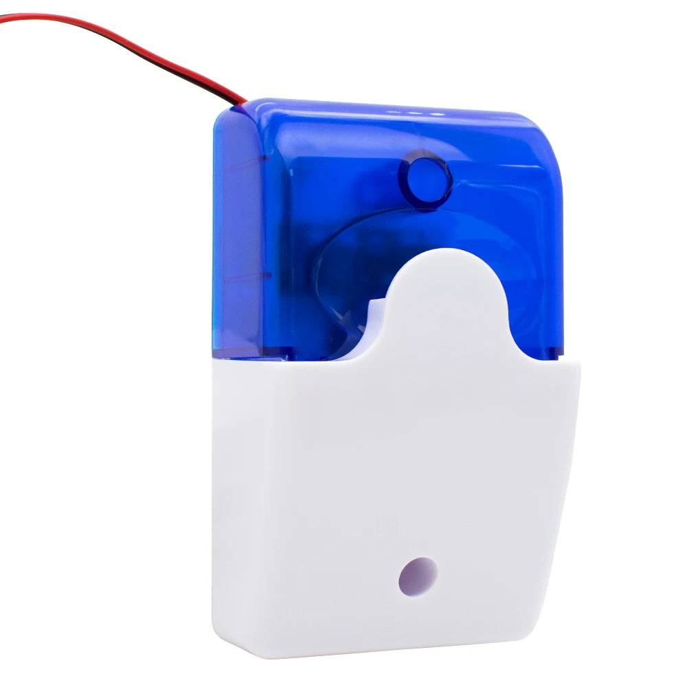 بوق إنذار LED وامض تحذير 12 فولت 24 فولت بوابة صفارة الإنذار الصوت أضواء زرقاء حمراء Led سلكية مسموعة ومرئية