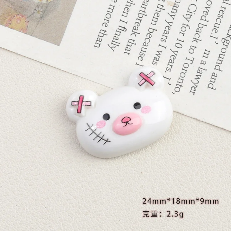 100 قطعة Kawaii الراتنج فلاتباك مصغرة مجوهرات الدب الضروريات DIY بها بنفسك ل جراب هاتف دبوس المفاتيح أقراط سجل القصاصات #6