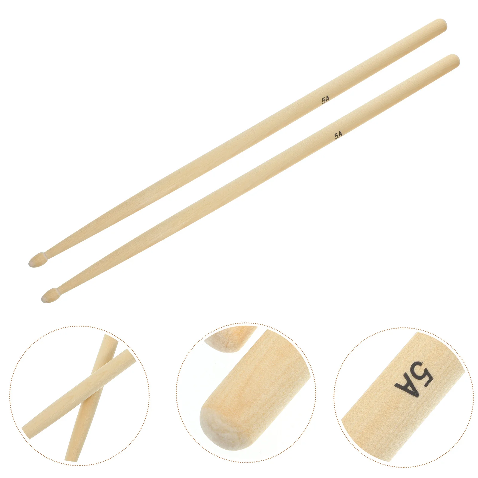 

1Pair Maple Wood 5a Drumsticks Balanced Drum Practice Sticks for Adults Kids Beginner Jazz Percussion Instrument