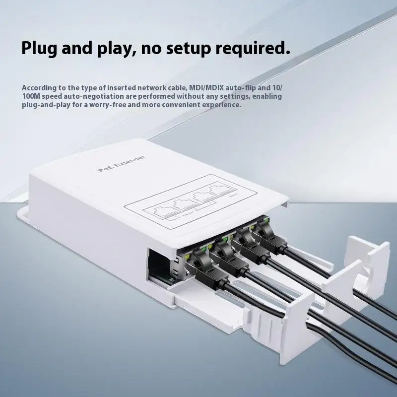 1Pcs 100M Outdoor Rainproof POE Repeater IP30 VLAN 44-57V 30W 4/5 Port POE Extender For POE Camera Wireless AP