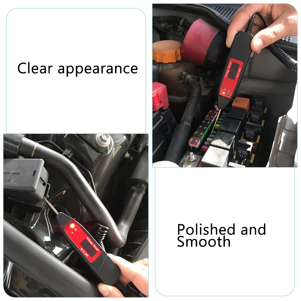

5-36V Car Circuit Tester Automotive Voltage Pen 12V Electrical System Tool Digital Display Durable Copper Probe Fuse