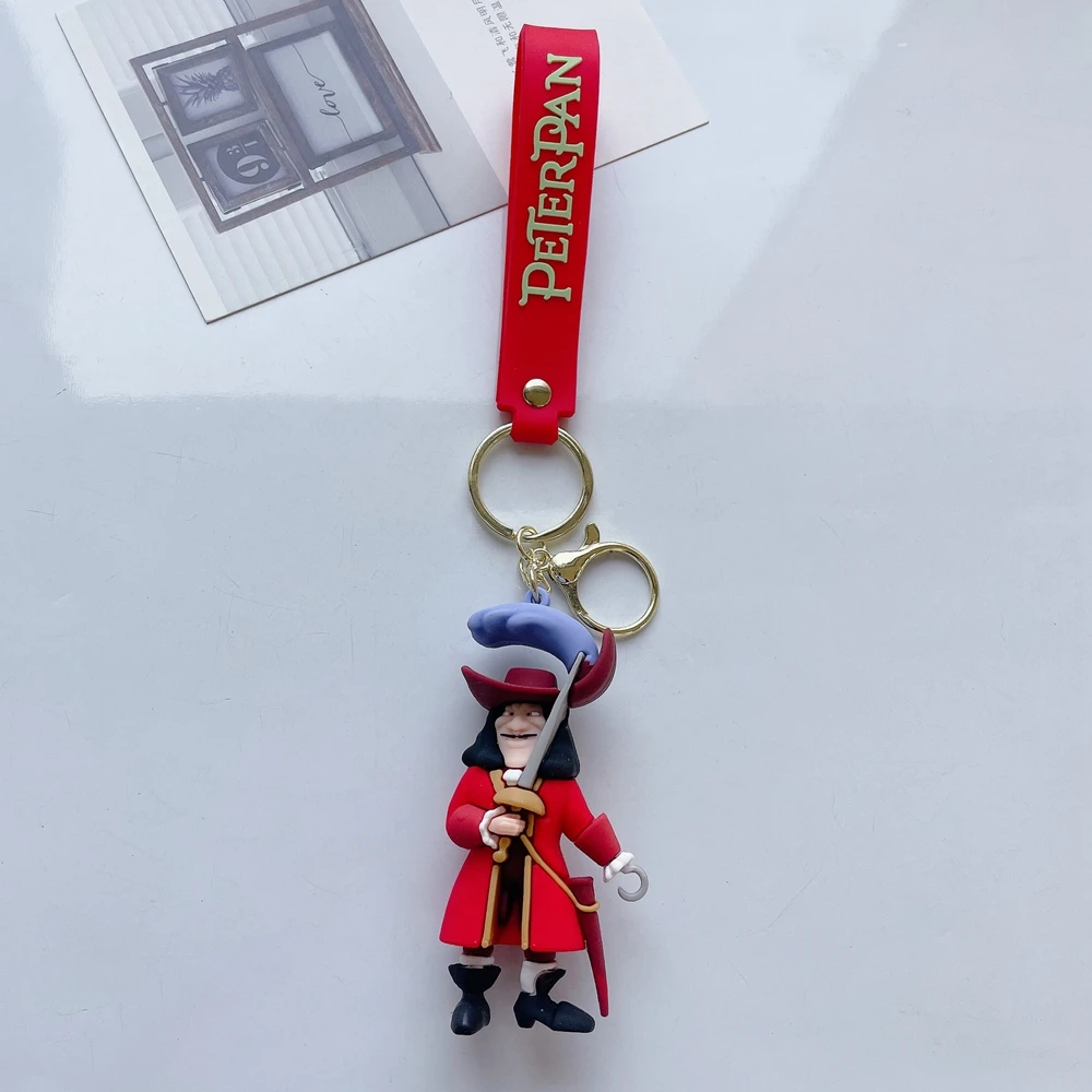 Anime Movie Peter Pan Figure Keychain Kawaii Doll Backpack Keyring Pendant Children\'s Cute Jewlery Toys Birthday Gift Wholesale