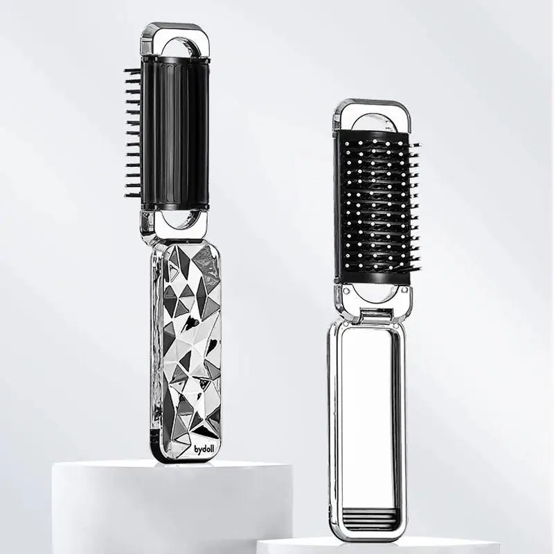 2-in-1 Mini-Haarbürste, faltbarer Massagekamm, Kopfmassage, antistatisch, tragbarer Haarkamm, Spiegel, Luftkissen-Kopfhautmassagekamm – Detail 7