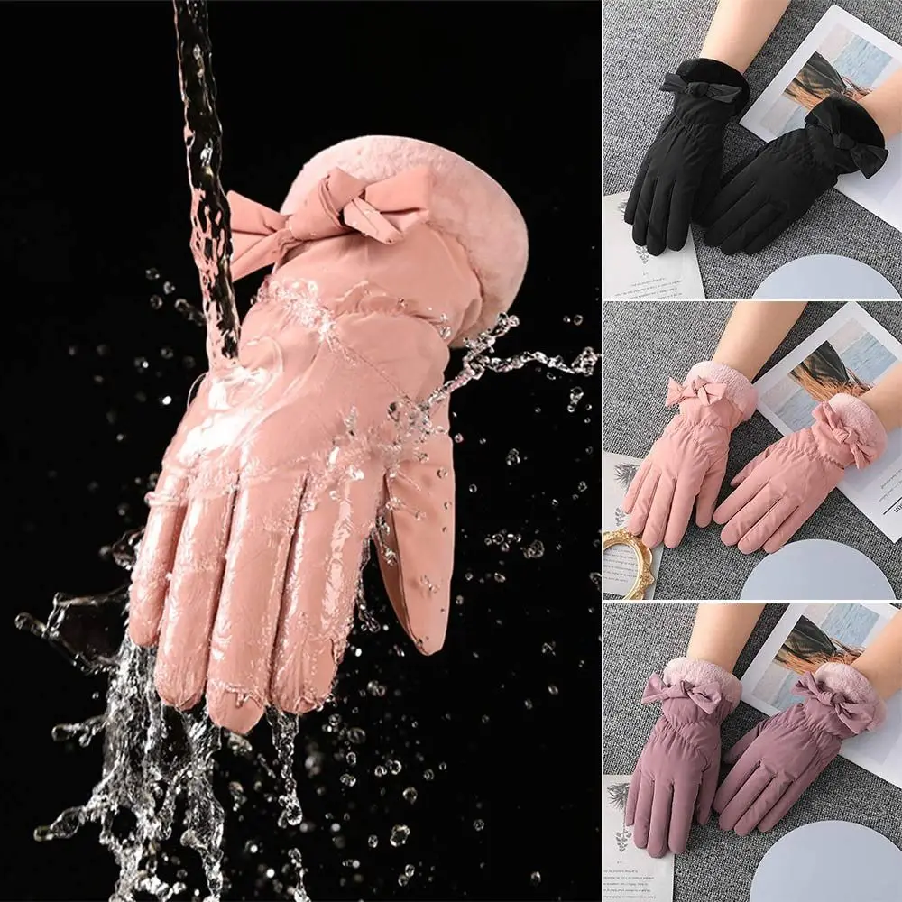 

Fleece Women's Winter Gloves Cotton Filled Thickened Warm Girls Winter Mittens Touch Screen Windproof Cold Gloves