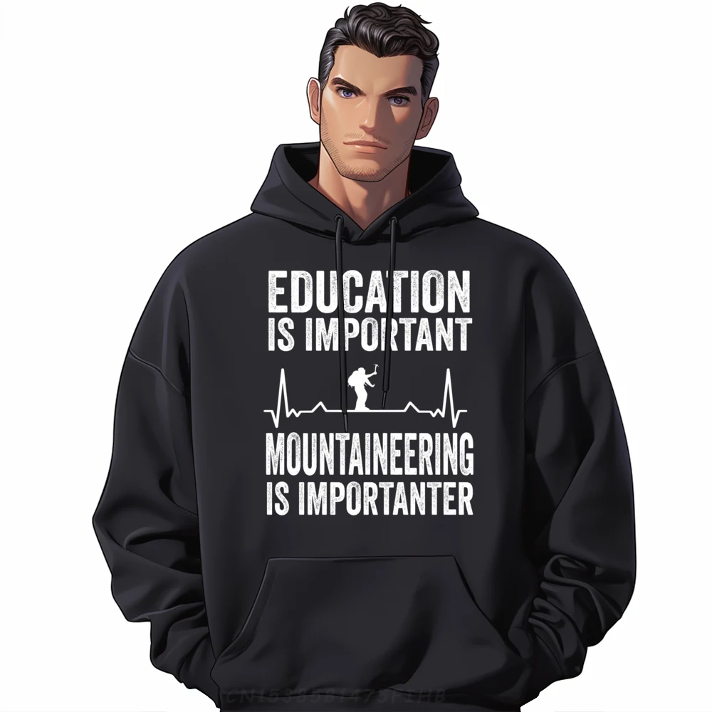 

Education is Important Mountaineering Importanter Heartbeat 3XL Men Clothing ECO-FRIENDLY Camisetas De Hombre Large Size