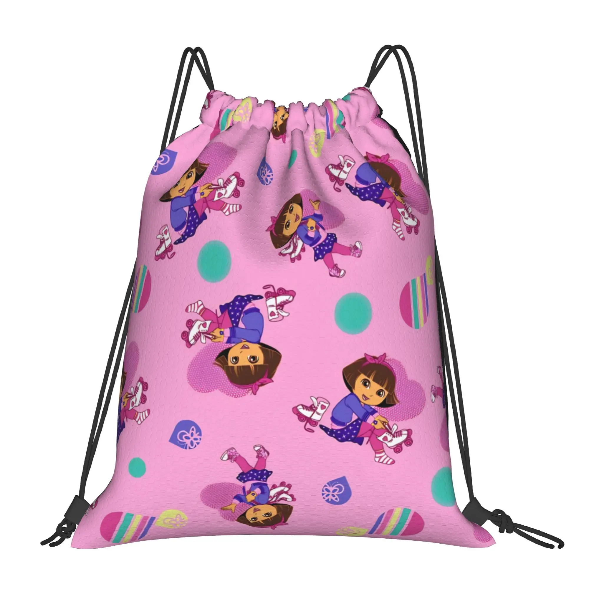 Doraa-Explorers Cartoon Drawstring Backpack Sports Gym Bag Water Resistant  String Sackpack for Cycling 36cm (W) x 43cm (H)