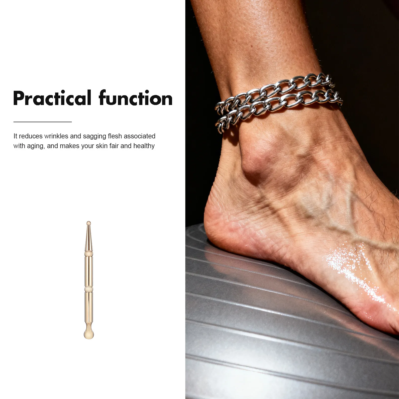 

Массажер-палочка из латуни для точечного массажа, снятия мышечной усталости, самомассажа, стимуляции и оздоровления кожи