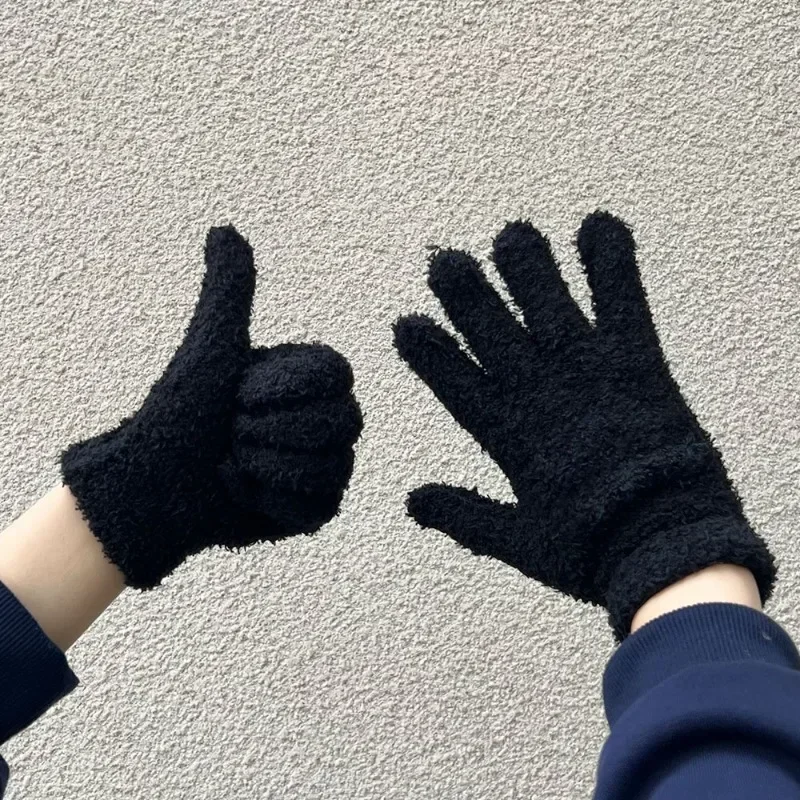 1 Pair Korean INS Style Coral Velvet Gloves Women\'s Winter Cute Plush Warm Riding Glove Women Gloves Womens Gloves Fluffy