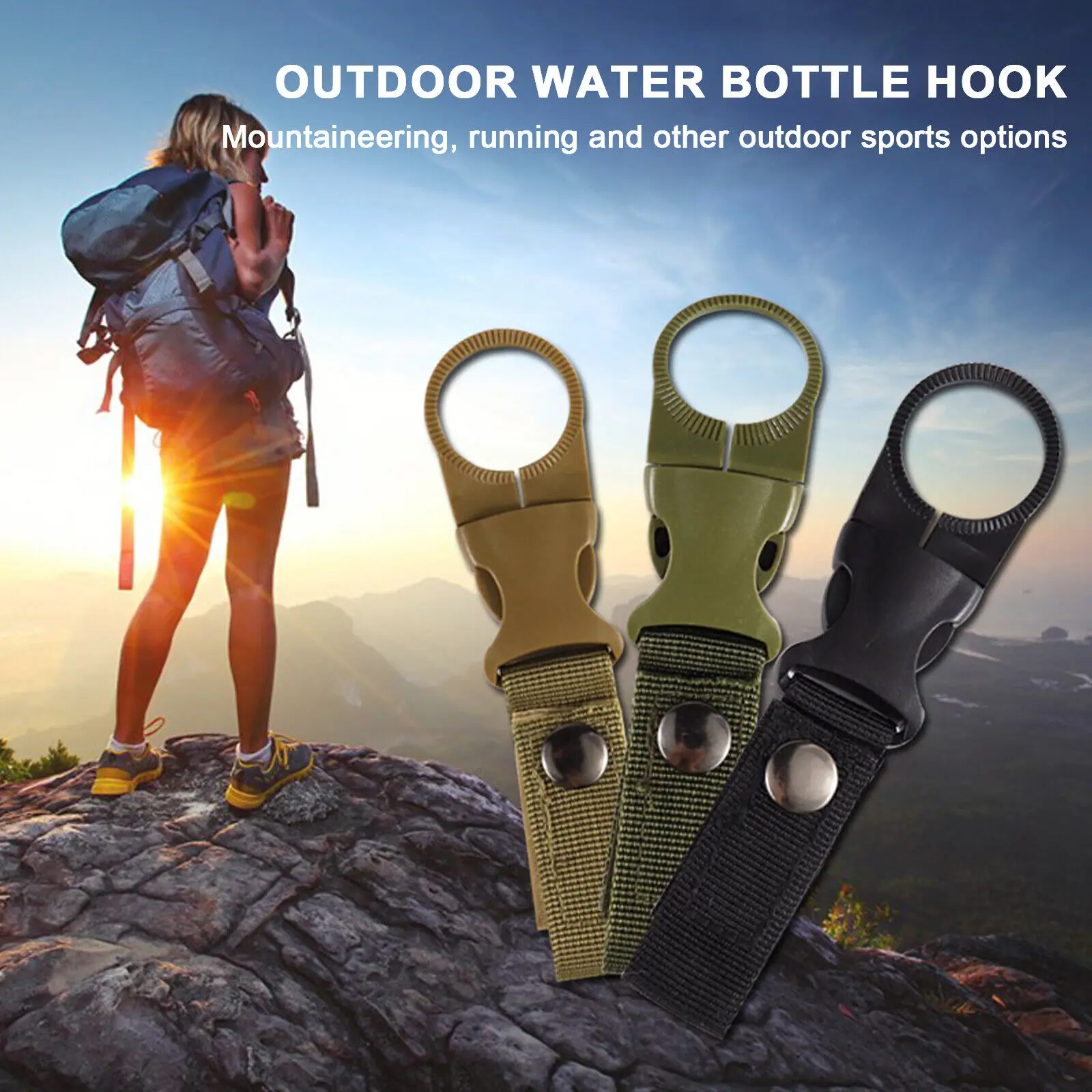 1/2pc Webbing Backpack Buckle Carabiners Attach Quickdraw Water Bottle Hanger Holder Outdoor Camping Hiking Climbing Accessories