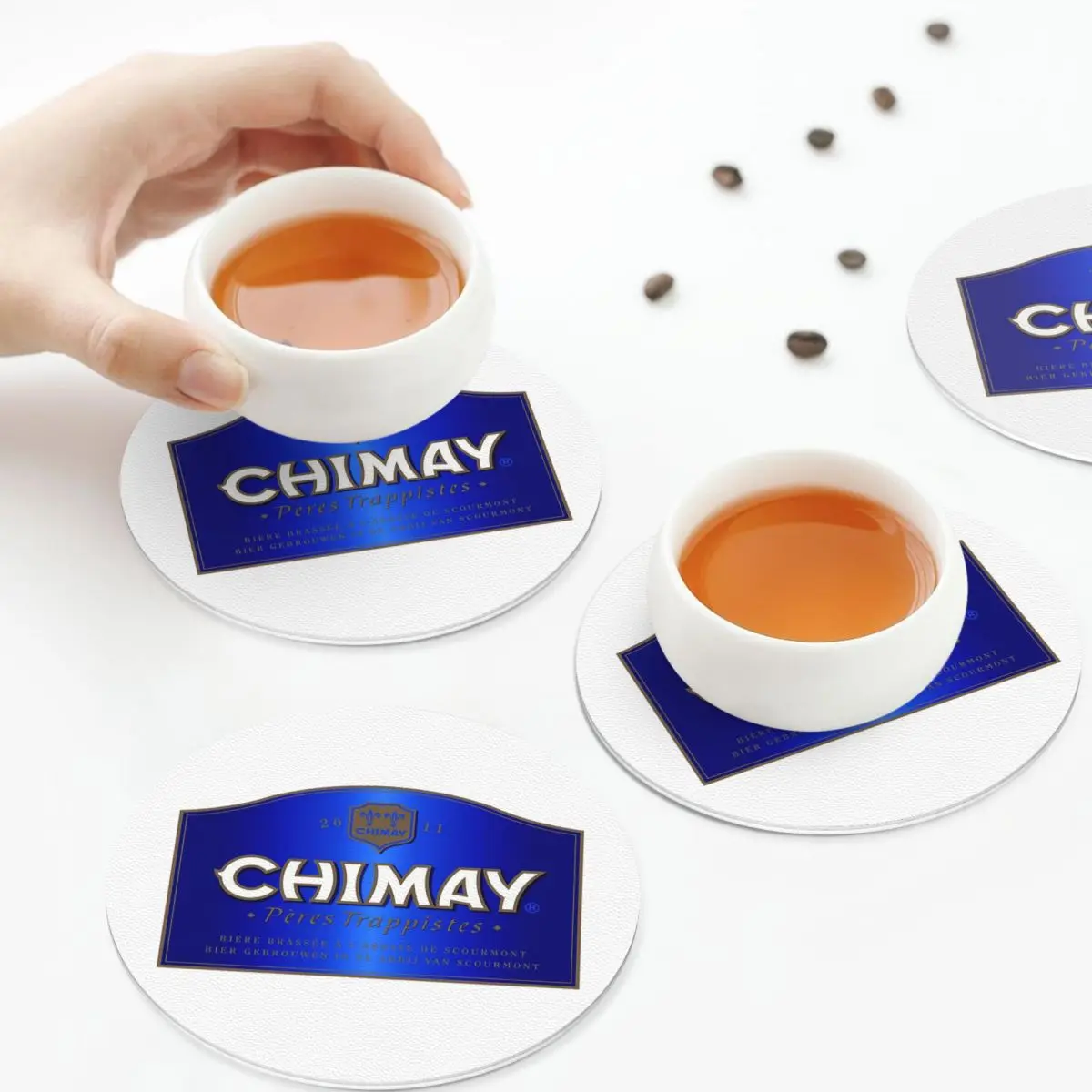 Chimay Logo Coasters Kitchen Placemats Waterproof Insulation Cup Coffee Mats For Decor Home Tableware Pads Set of 4 - view 3