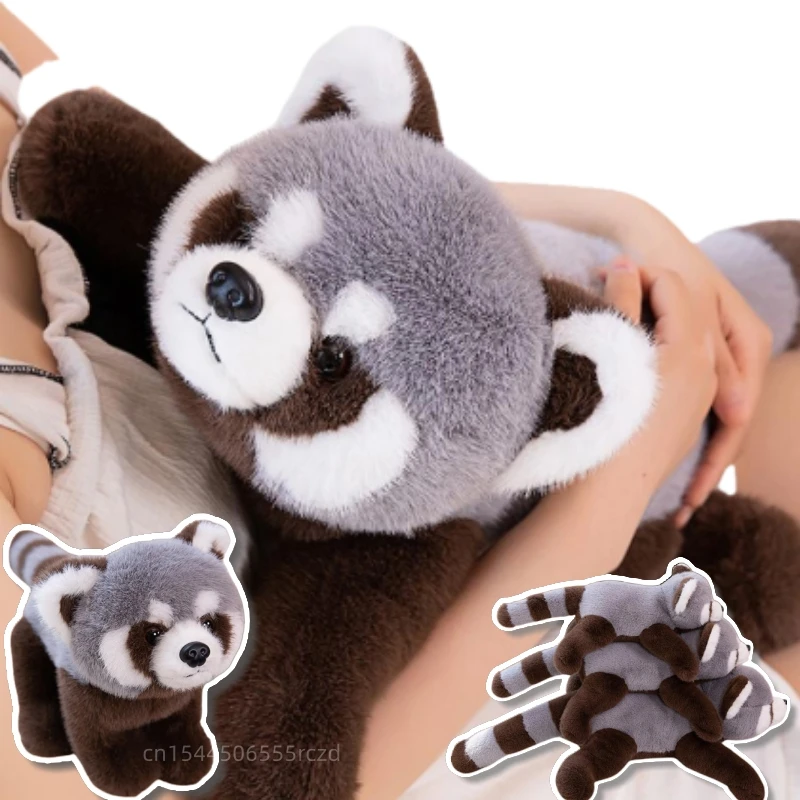 1pc 45/60/80cm New Simulation Raccoon Plush Doll Pillow Grey Standing Lying Animal Raccoon Plush Toy Gift For Boys And Girls