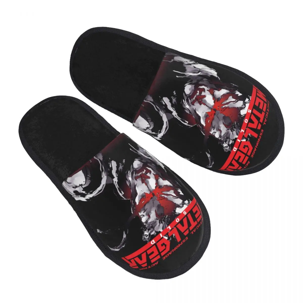 MGS1 Solid Snake Game Men Women Furry slippers,Leisure printing pantoufle homme Home slippers