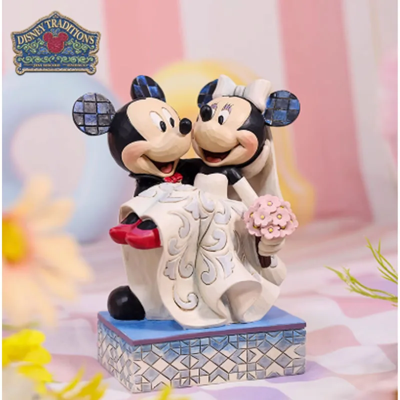Disney original kit de garagem mickey e minnie casamento 160mm anime figuras ação brinquedos para meninos presente modelo ornamentos