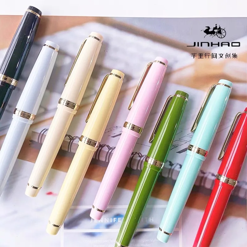 Jinhao 82 Fountain Pen New Color Acrylic Luxury Elegant Pens EF/F/M/Bent Fine Nib Stationery Writing Office School Supplies