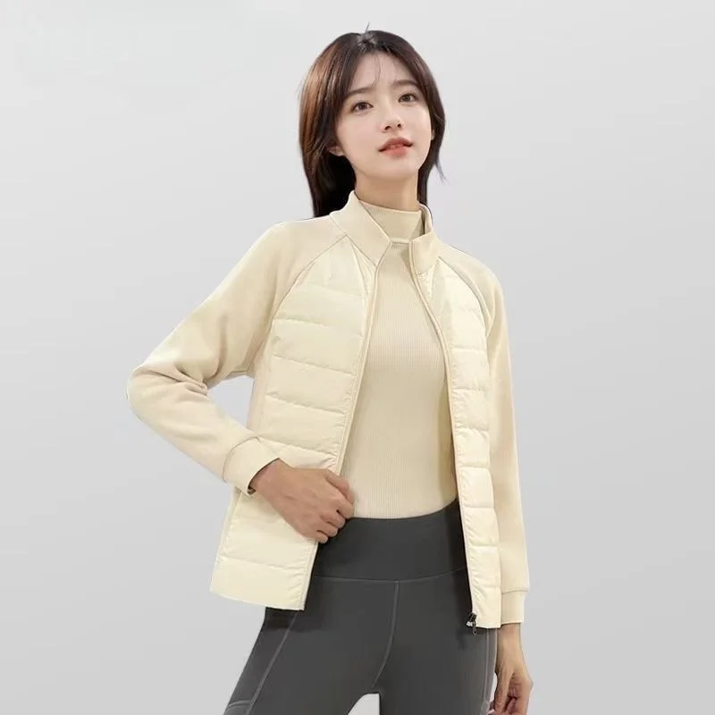 

New Yoga Fitness Sports Top Women's Lightweight Running Jacket Windproof Autumn Winter Warm Outerwear Cotton Polyester Filling