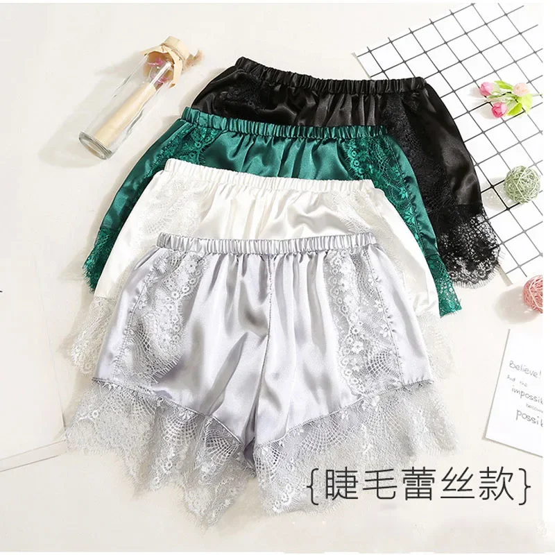 Fashion Fashion Satin Kitten Silky Elastic Waist Women Men Home Sleep Tracksuit Bottom Short Pants Pajama Nightwear Shorts