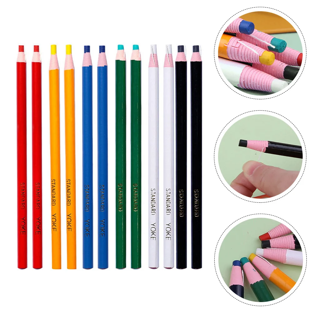 

12 Pcs Wax Pencil Crayon Adult Coloring Pencils Colorful Grease Paper Child Colored
