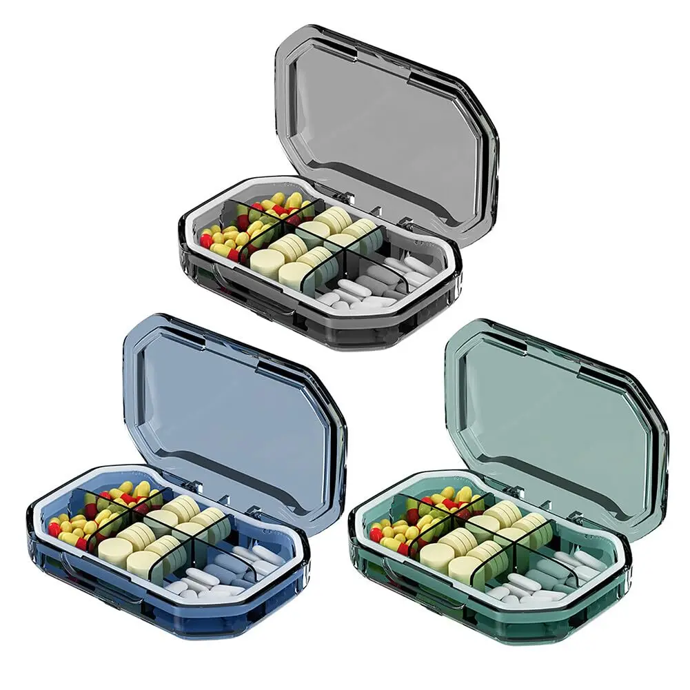 Pillen-Organizer, tragbare Reise-Aufbewahrungsbox, Mini-Vitamin-Pillenetui, Behälter für Geldbörse und Tasche, winziger, klarer Medikamentenhalter – Detail 1