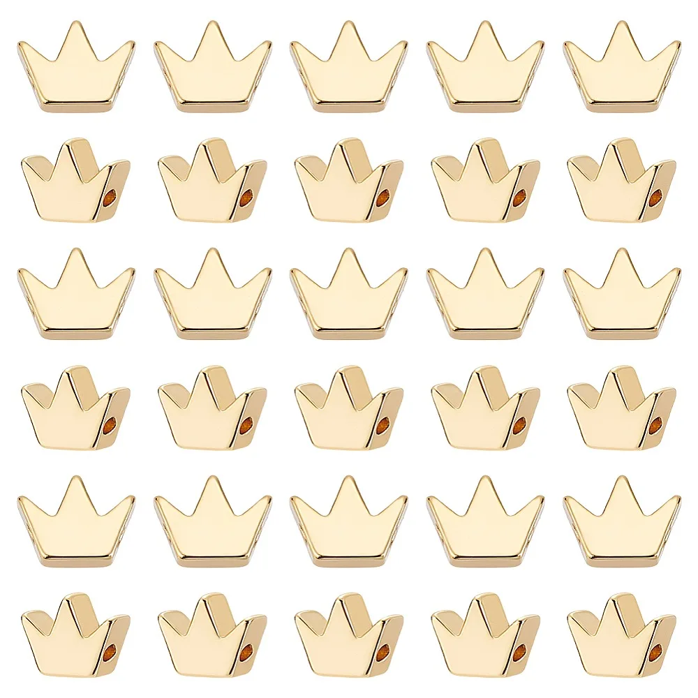 

1set 30pcs Brass Beads for Jewelry Craft Making Crown Nickel Free 8x8x3mm Hole: 1.5mm