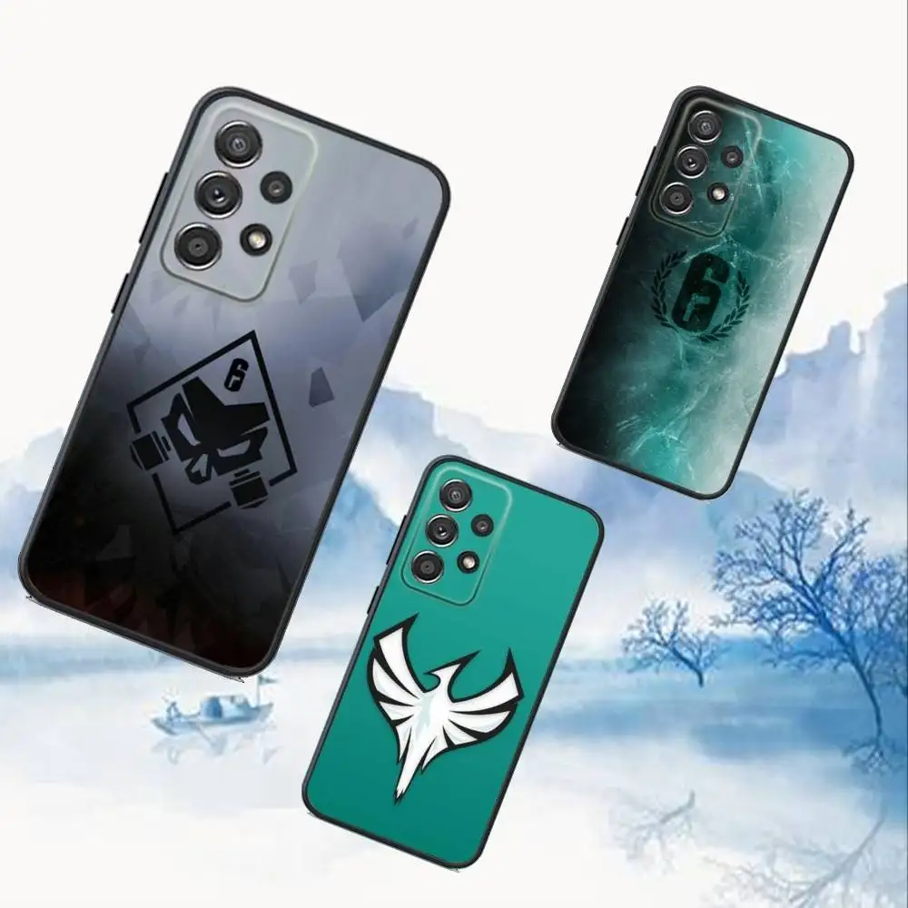 

Rainbow S-Six S-Siege Phone Case For Samsung S25,S24,S21,S22,S23,S30,Ultra,S20,Plus,Fe,Lite,Note,10,9,5G Black Cover
