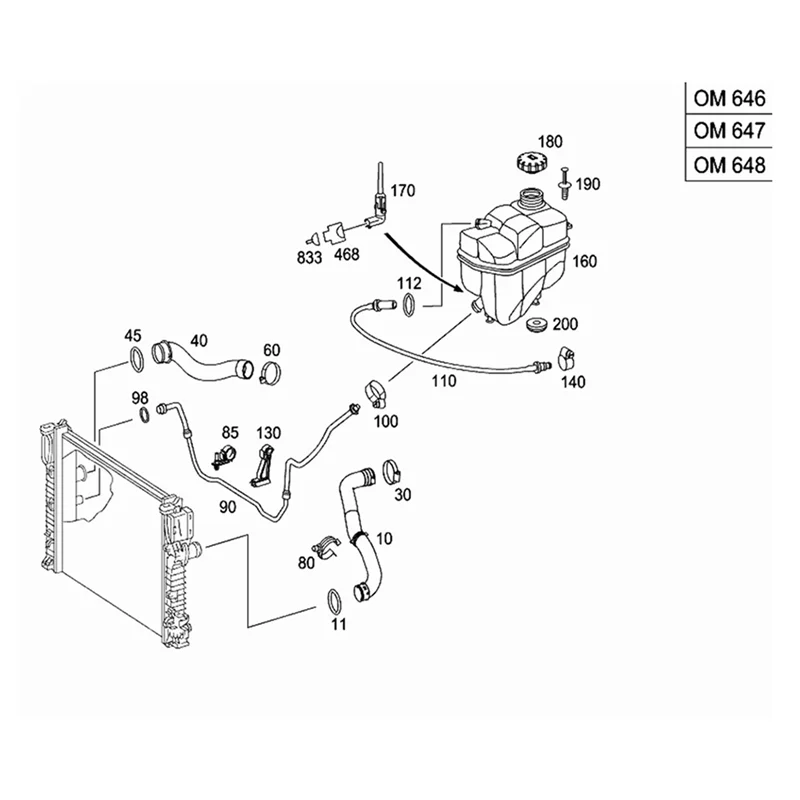 

AT92-2115015682 Car Radiator Hose Coolant Pipe For Mercedes Benz CLS500 W219 E500 W211 2003-2006 2115010582