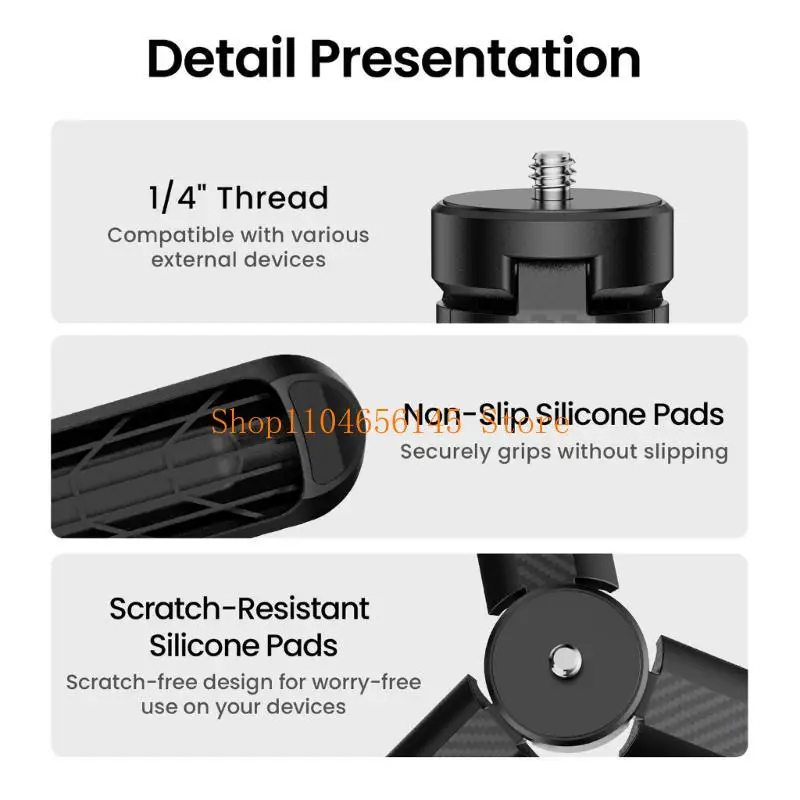 5asd Portable Mini Tripods for Pocket 3 Mirrorless DSLR Cameras Rapid Deployment ABS Construction NonSlip Base