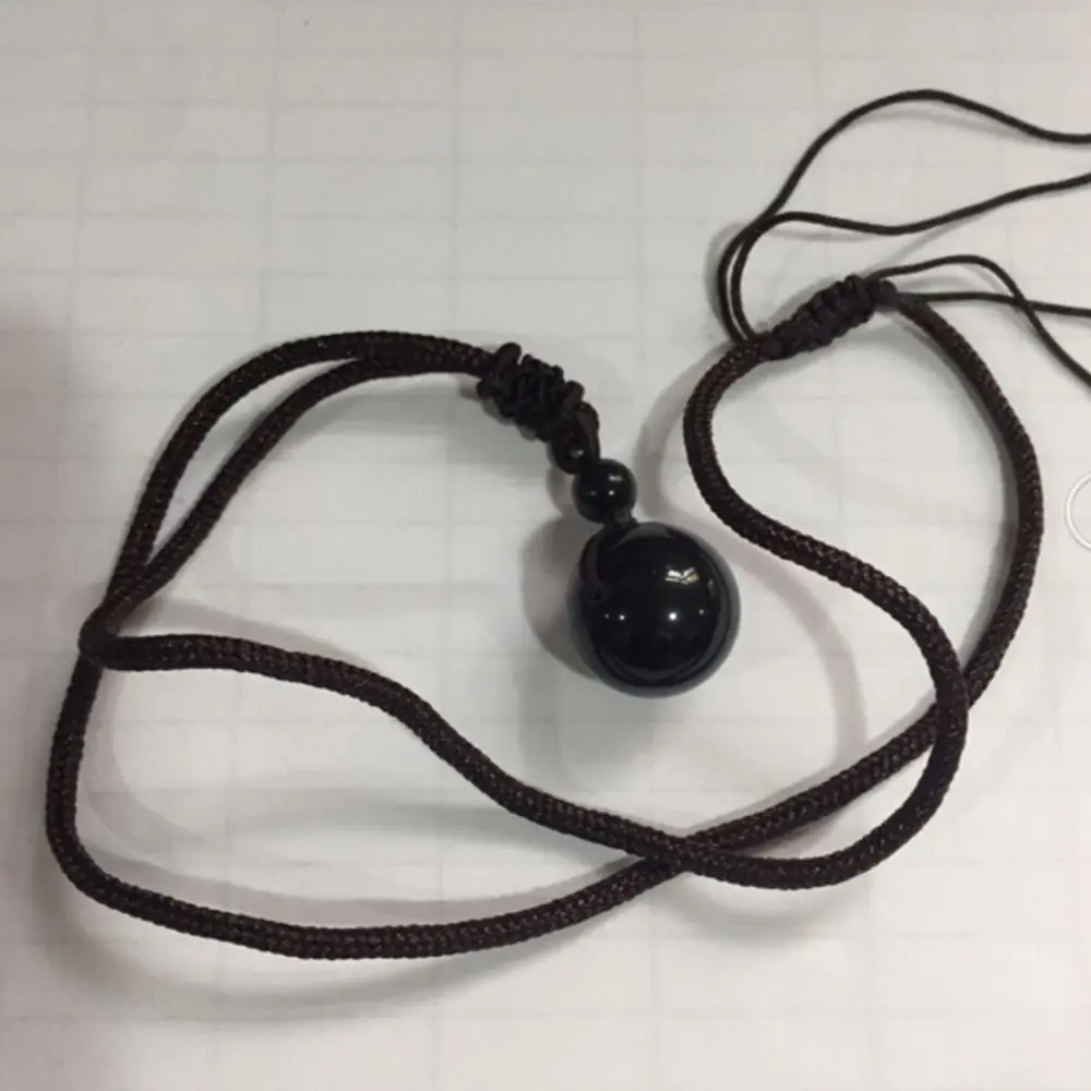 Wonderful Jewelry Rope Transfer for Lovers Beads Lucky Natural Black Rainbow Ball Eye Obsidian Pendant
